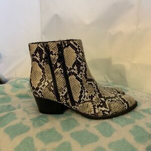 Guess Indee faux leather reptile embossed booties